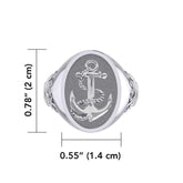 Classic Anchor Silver Signet Men Ring TRI1962 - Ring